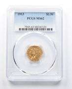 MS62 1913 $2.50 Indian Head Gold Quarter Eagle PCGS
