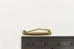 10K Yellow Gold Oval Curved Simple Plain Bar Pin/Brooch