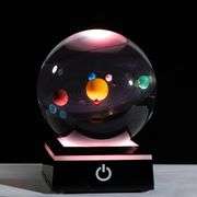 3D Crystal Solar System with LED Lamp Base