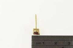 14K Yellow Gold Round Garnet Vintage Solitaire Single Earring