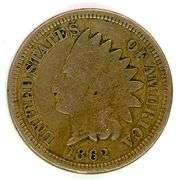 1862 Copper-Nickel Indian Head Cent in VF/XF
