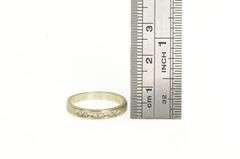 14K Yellow Gold Retro Diamond Grooved Wedding Band Ring