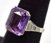 Perfect 14K White Gold Amethyst Ring