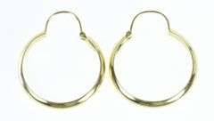 18K Yellow Gold 24mm Vintage Round Classic Hoop Earrings