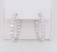 4.18CTW Inside Out Diamond Hoop Earrings