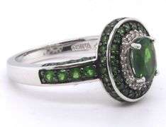 925 Sterling Silver Green Cubic Zirconia Ring