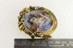 14K Yellow Gold Victorian Painted Lady of the Harvest Pin/Brooch