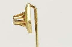 14K Yellow Gold Square Art Deco Filigree Statement Stick Pin