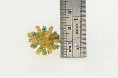 14K Yellow Gold Natural Emerald Vintage Pom Cluster Ring
