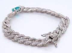 Heart Shaped Cubic Zirconia Sterling Silver Bracelet