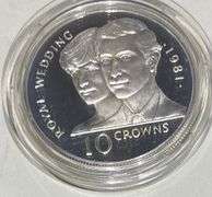 1981 Turks &Caicos Royal Wedding 10 Crown Silver Proof.