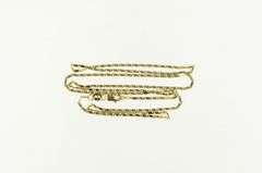 14K Yellow Gold 1.2mm Flat Link Pressed Chain Vintage Necklace