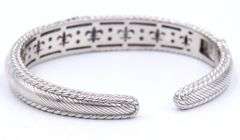 925 Sterling silver Judith Ripka sapphire Hinged bangle
