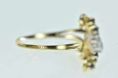 14K Yellow Gold Sapphire Diamond Freeform Cluster Ring