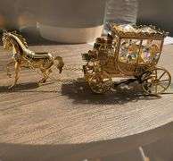 24K Gold Crystal Studded Horse Drawn Carriage