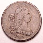 1806 Draped Bust Half Cent Small 6 No Stems