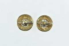 14K Yellow Gold 0.20 Ctw Diamond Two Tone Circle Stud Earrings