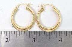 Dazzling 14K Yellow Gold Hoop Earrings