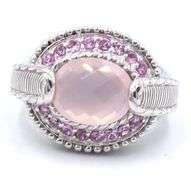 Judith Ripka pink Chalcedony ring in 925 sterling silver