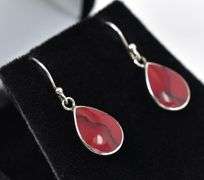 Sterling Silver Red Jasper Gemstone Dangle Earrings