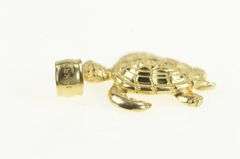 14K Yellow Gold Ornate Sea Turtle Ocean Animal Pendant