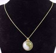 Elegant 14K Yellow Gold Ying Yang Pendant Necklace