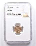 MS70 2004 $5 American Gold Eagle 1/10 Oz Gold NGC