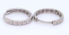 3 Pairs of 14kt white gold earrings