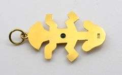 Sweet 18k Incan Pendant with Emerald