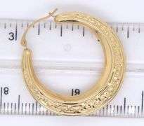 14kt Yellow gold Greek style hoop earrings
