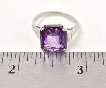 Perfect 14K White Gold Amethyst Ring