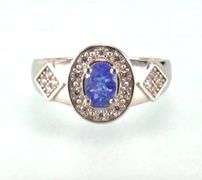 Gorgeous 1 Ct Natural Blue Violet Tanzanite Solid .925 Silver  Ring