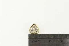 14K Yellow Gold Heart CZ Vintage Solitaire Classic Love Pendant