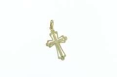 18K Yellow Gold Cross Christian Faith Symbol Religious Charm/Pendant
