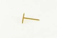 14K Yellow Gold Filigree Leaf Nature Motif Single Stud Earring