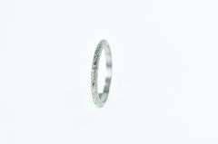 18K White Gold 1.9mm Art Deco Vintage Wedding Band Ring