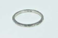 18K White Gold 1.9mm Art Deco Vintage Wedding Band Ring