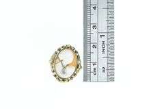 10K Yellow Gold Diamond Necklace Carved Lady Cameo Ring