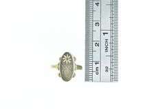 10K Yellow Gold R R Diamond Monogram Filigree Initial Ring