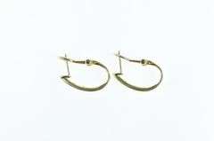 10K Yellow Gold Baguette Diamond Oval French Clip Earrings