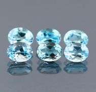 Matched! 6 piece 14.65ct full fire sky blue Topaz set