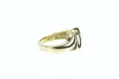 14K Yellow Gold Black Opal Inlay Vintage Geometric Ring