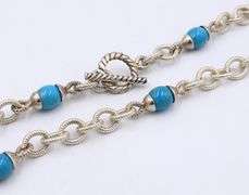 925 Sterling silver Signed Turquoise necklace
