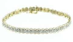 10K Yellow Gold 1.50 Ctw Diamond Vintage Classic Tennis Bracelet