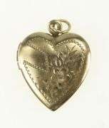 Gold Filled Puffy Engravable Heart Locket Pendant