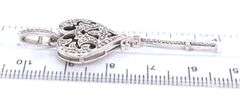 925 Sterling silver diamond key pendant