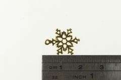 14K Yellow Gold Snow Flake Winter Season Holiday Charm/Pendant
