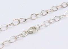 Vintage 925 sterling silver circle link chain necklace