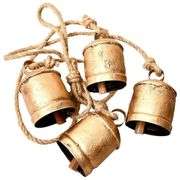 Vintage Rustic Cow Bell Cluster from India