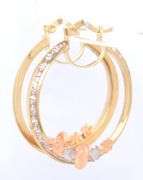 14kt Yellow gold Religious hoop earrings